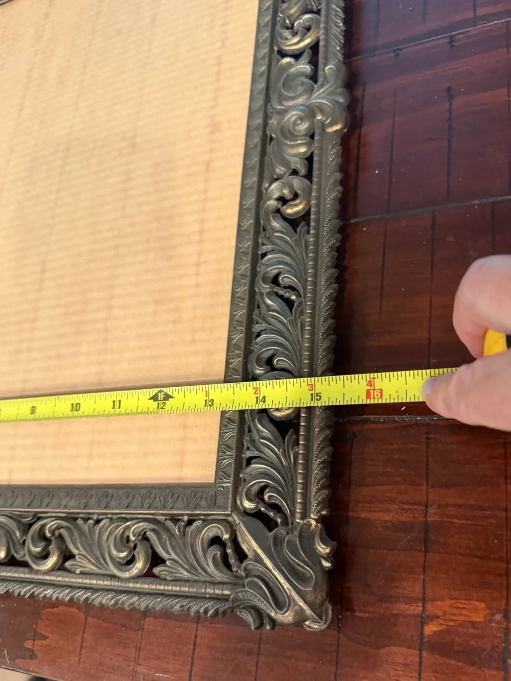 Vintage Ornate Brass Metal Picture Frame Italy
